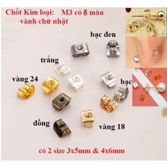 100 CHỐT ĐUÔI HOA TAI - BỊT SAU KHUYÊN XỎ 5-6MM/ CHỐT CHUÔI HOA TAI