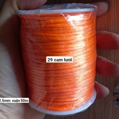 Cuộn 30-100m dây tim 2.5m Đài Loan hàng nhập khẩu loại đẹp nhiều màu để chọn, dây đan vòng tay, dây thắt vòng,vòng cổ