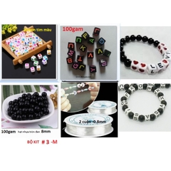 combo 230gam hạt chữ nhựa, dây thun làm 20 vòng tay -Số 3