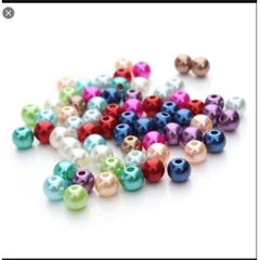 0.1-0.5kg hạt cườm, hạt bẹt, hạt châu nhựa đủ màu nhiều size 4-6-8-10-12mm  có lỗ xỏ