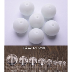 1kg Hạt đá thủy tính màu trắng sữa làm vòng size 8-10-12mm