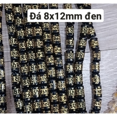 (Giá sĩ) 25-100viên (1dây) lu thống 8x12mm, 10x14mm, 12x16mm, đá tròn 6-8-10 in chú đại bi nhiều màu làm vòng phong thủy