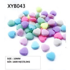 10 hạt nhựa trái tim trơn đủ size 9mm-10mm-12mm-13mm-15mm