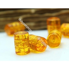 (Giá sĩ) 25-100viên (1dây) lu thống 8x12mm, 10x14mm, 12x16mm, đá tròn 6-8-10 in chú đại bi nhiều màu làm vòng phong thủy