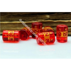 (Giá sĩ) 25-100viên (1dây) lu thống 8x12mm, 10x14mm, 12x16mm, đá tròn 6-8-10 in chú đại bi nhiều màu làm vòng phong thủy