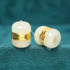 10-50 viên Lu thống phong thủy  dát vàng xỏ vòng tay - vòng cổ - mặt dây chuyền