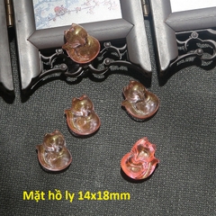 mặt hồ ly thủy tinh nhỏ xinh 14x18mm làm mặt dây chuyền, hoa tai