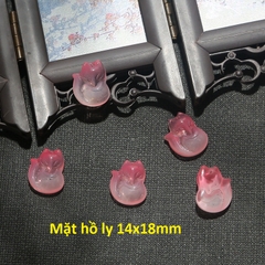 mặt hồ ly thủy tinh nhỏ xinh 14x18mm làm mặt dây chuyền, hoa tai