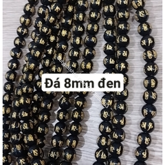(Giá sĩ) 25-100viên (1dây) lu thống 8x12mm, 10x14mm, 12x16mm, đá tròn 6-8-10 in chú đại bi nhiều màu làm vòng phong thủy