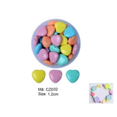 10 hạt nhựa trái tim trơn đủ size 9mm-10mm-12mm-13mm-15mm