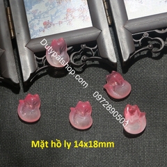 mặt hồ ly thủy tinh nhỏ xinh 14x18mm làm mặt dây chuyền, hoa tai