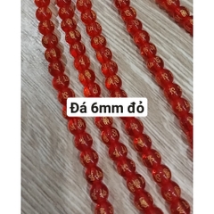 (Giá sĩ) 25-100viên (1dây) lu thống 8x12mm, 10x14mm, 12x16mm, đá tròn 6-8-10 in chú đại bi nhiều màu làm vòng phong thủy