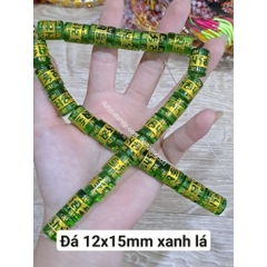 (Giá sĩ) 25-100viên (1dây) lu thống 8x12mm, 10x14mm, 12x16mm, đá tròn 6-8-10 in chú đại bi nhiều màu làm vòng phong thủy