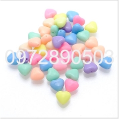 10 hạt nhựa trái tim trơn đủ size 9mm-10mm-12mm-13mm-15mm