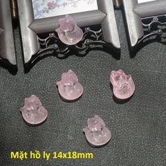 mặt hồ ly thủy tinh nhỏ xinh 14x18mm làm mặt dây chuyền, hoa tai