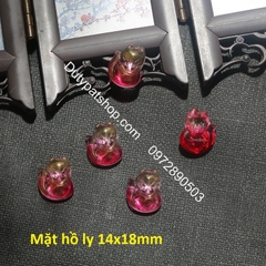 mặt hồ ly thủy tinh nhỏ xinh 14x18mm làm mặt dây chuyền, hoa tai
