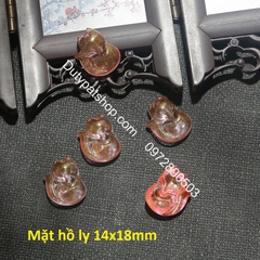 mặt hồ ly thủy tinh nhỏ xinh 14x18mm làm mặt dây chuyền, hoa tai