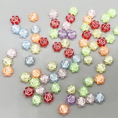 100-500gam hạt nhưa cánh hoa đủ màu in chữ cái size 12mm có lỗ xỏ làm vòng hạt, nguyên liệu trang trí handmade