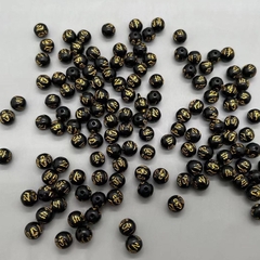 10-50gam hạt nhựa đen 8mm in chú đai bi dùng làm vòng tay phong thủy loại đẹp