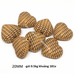 Bản sao của 50gam Hạt nhựa giả gỗ đủ kiểu để làm vòng tay, vòng cổ các loại