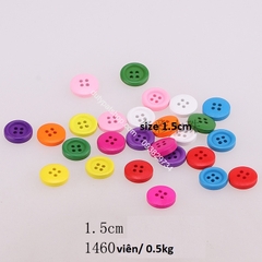 20-100 nút gỗ 4 lỗ nhiều màu nhiều size 1.2cm, 1.5cm, 2cm, 2.5cm, 3cm