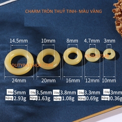 10 cái Charm thuỷ tinh tròn nhiều size 10mm, 12mm, 16mm, 20mm, 24mmm