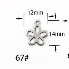 5 mặt charm hoa lá các kiểu  mỏng nhẹ inox không rỉ làm vòng tay. vòng cổ, hoa tai