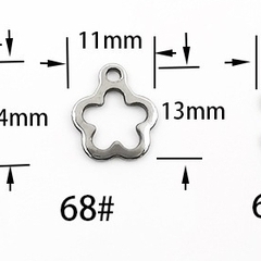 5 mặt charm hoa lá các kiểu  mỏng nhẹ inox không rỉ làm vòng tay. vòng cổ, hoa tai