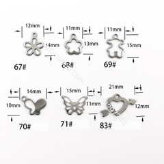 5 mặt charm hoa lá các kiểu  mỏng nhẹ inox không rỉ làm vòng tay. vòng cổ, hoa tai