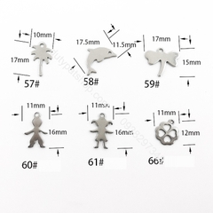 5 mặt charm hoa lá các kiểu  mỏng nhẹ inox không rỉ làm vòng tay. vòng cổ, hoa tai