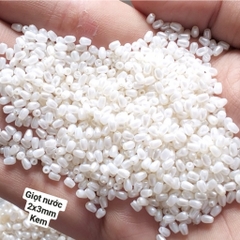 10gam hạt bẹt, cườm nhựa giọt nước, hạt lúa, hạt gạo màu trắng kem xỏ vòng hat, trang trí thủ công