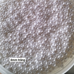 10gam hạt bẹt, cườm nhựa giọt nước, hạt lúa, hạt gạo màu trắng kem xỏ vòng hat, trang trí thủ công