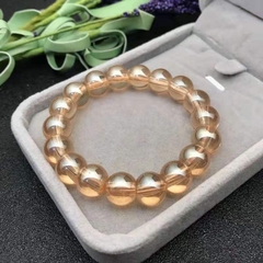 vòng tay đá màu vàng trà bóng đủ size