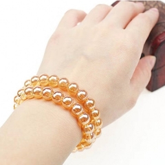 vòng tay đá màu vàng trà bóng đủ size