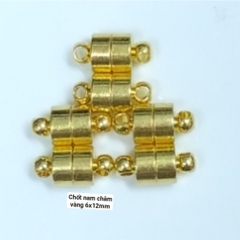 Chốt kim loại nam châm vàng 6x12mm