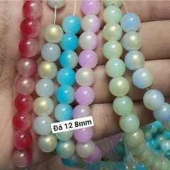 50g Đá 12 mạ vàng 8mm có lỗ xỏ làm vòng tay