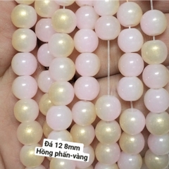 50g Đá 12 mạ vàng 8mm có lỗ xỏ làm vòng tay