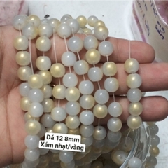 50g Đá 12 mạ vàng 8mm có lỗ xỏ làm vòng tay