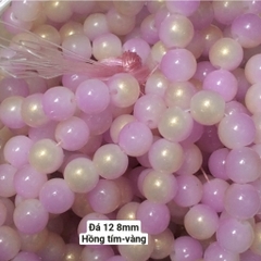 50g Đá 12 mạ vàng 8mm có lỗ xỏ làm vòng tay