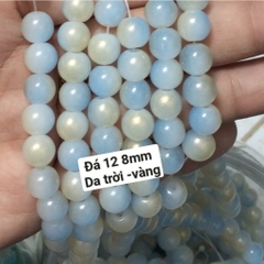 50g Đá 12 mạ vàng 8mm có lỗ xỏ làm vòng tay
