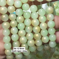 50g Đá 12 mạ vàng 8mm có lỗ xỏ làm vòng tay