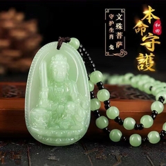 Vòng cổ đá xanh ngọc phật bản mệnh