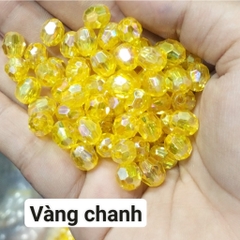 10-50gam hạt nhựa góc 8mm màu ánh cừ có lỗ xỏ làm vòng hạt , túi xách,trang trí