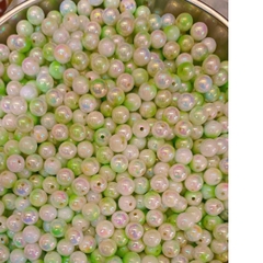 50gam hạt nhựa 6mm/8mm/10mm đa sắc bóng cừ có lỗ xỏ làm vòng hạt, trang trí làm thủ công