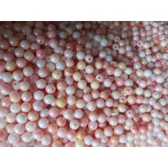50gam hạt nhựa 6mm/8mm/10mm đa sắc bóng cừ có lỗ xỏ làm vòng hạt, trang trí làm thủ công