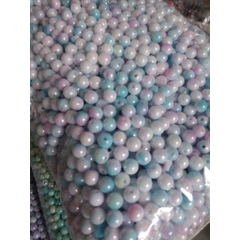 50gam hạt nhựa 6mm/8mm/10mm đa sắc bóng cừ có lỗ xỏ làm vòng hạt, trang trí làm thủ công