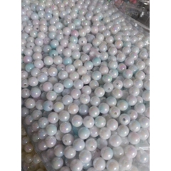 50gam hạt nhựa 6mm/8mm/10mm đa sắc bóng cừ có lỗ xỏ làm vòng hạt, trang trí làm thủ công