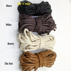 5- 20met size 2mm, 3.5mm dây bông (dây cotton) sáp se 3 sợi