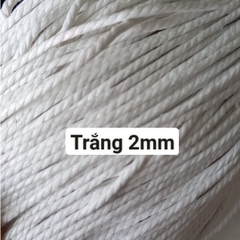 5- 20met size 2mm, 3.5mm dây bông (dây cotton) sáp se 3 sợi