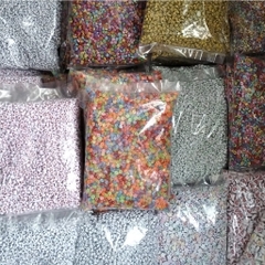 gói 340 hạt (50gam) hạt nhựa tròn 4x7mm in mặt cười, chữ, .... làm handmade, phụ kiện, trang trí tuỳ sở thích